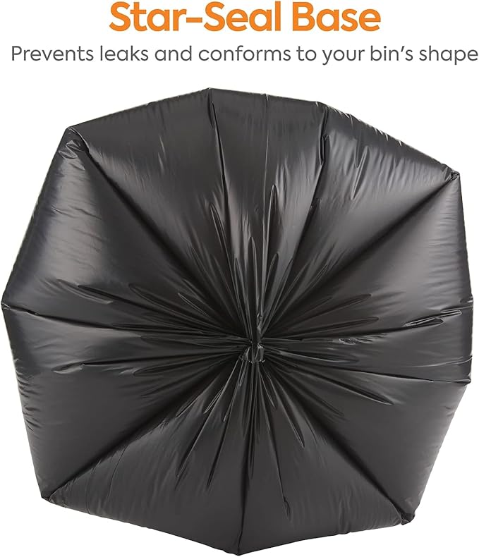 Coastwide Professional AccuFit 23 Gallon Trash Bag 28 x 45 Low Density 0.9 mil Black 200 Bags/Box