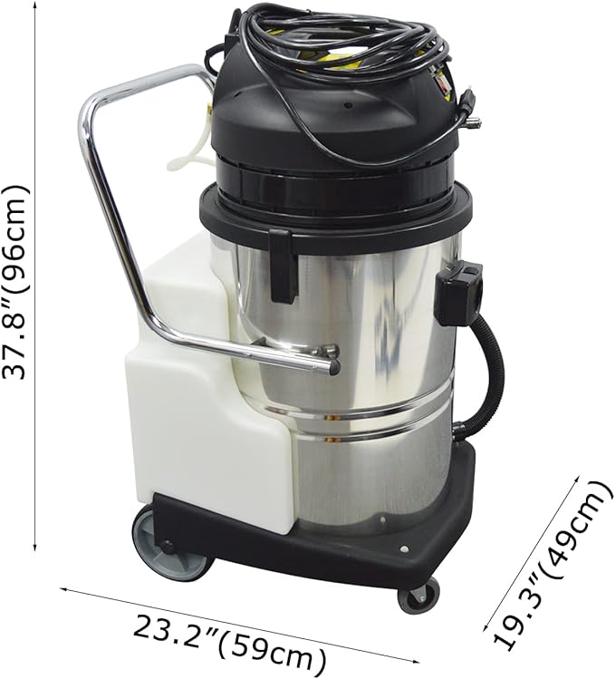 Carpet Extractor Machine 60L 3 in 1 Stainless Steel Hotel Carpet Cleaning Machine 110V 2000W for Corridor Conference Hall and Restaurant