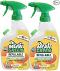 Mean Green Refillable Ultra Powered Bathroom Cleaner Concentrate Tropical Breeze 14.3 fl oz (2-Pack) – Plant &amp Mineral Based Removes 100% of Soap Scum Refillable Bottle Makes 4X Refills