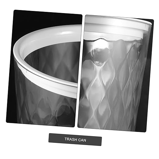 VOSAREA Transparent Trash Can Capacity Wastebasket for Bathroom Kitchen and Office Sturdy Structure Simple Style Lightweight Garbage Container for Easy Use