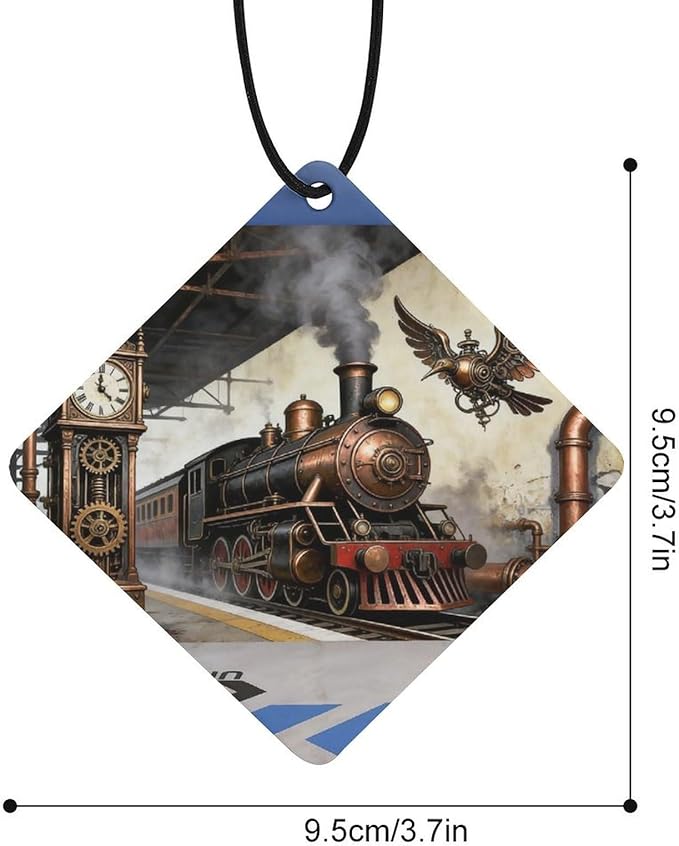 5PCS Car Air Freshener Hanging Personalized Double Sided Steampunk Express Car Fresheners Long Lasting New Cars Scents Cute Automotive Freshies for Closets Drawers (tea)