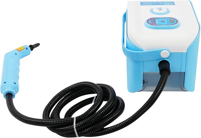 High Temp &amp High Pressure Steam Cleaner 1500W 4.5Bar - 13s Heat Up 1.2L Tank 6.56ft Hose &amp 5 Tools for Windows Grout Upholstery Kitchen Car Interior (Blue)