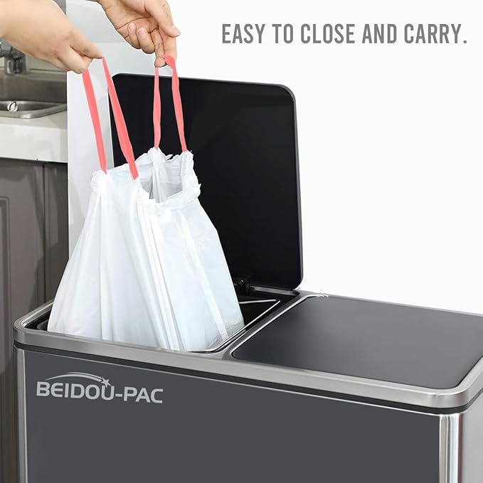 13 Gallon Trash Bags Drawstring 200 Count White &amp Unscented Garbage Bags Multi-purpose Tall Kitchen Trash Bags Can Liners for Business Home Commercial and Industrial