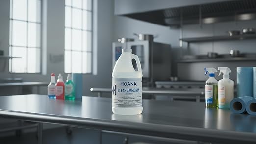 (Pack of 8) - Clear Ammonia Cleaner Liquid Multi-Surface Cleaning Solution | Removes Grease Hard Water Stains and Odors - Multipurpose Kitchen Bathroom and Commercial Use - 64Oz 8 Pack -Ready to Use