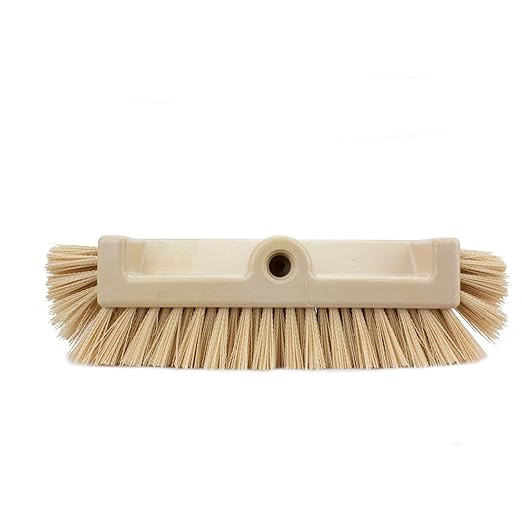 SPARTA Multi-Level Tile Scrub Brush 12 Wide Brush Head Heavy-Duty Tile Cleaning Brush with End Bristles for Commercial Tiles Tubs and Floor Plastic 12 Inches Tan (Pack of 12)