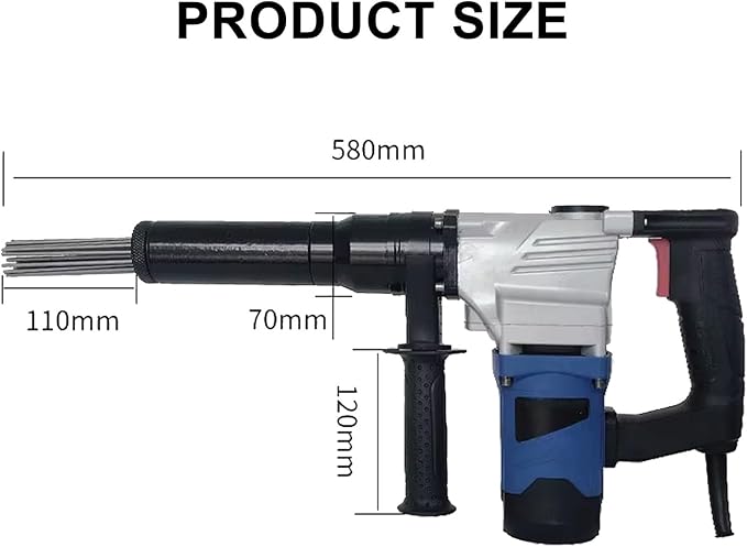 1100W Industrial Electric Descaling Gun 110V/220V Electric Rust Removal Machine Welding Slag Cleaner Cleaning Machine for Stairs Iron Fence Dock110V