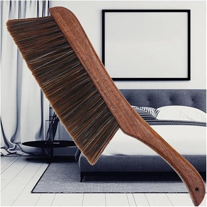 Whisk Broom Hand HeldHand BrushSoft Cleaning Brush Hand Brushs Cleaner Wood Handle Bed Brush Dusters for Hotel Family Clothes Dust Hair Sofa Bed Sheets Bedspread Carpet Cleaning dust Catcher