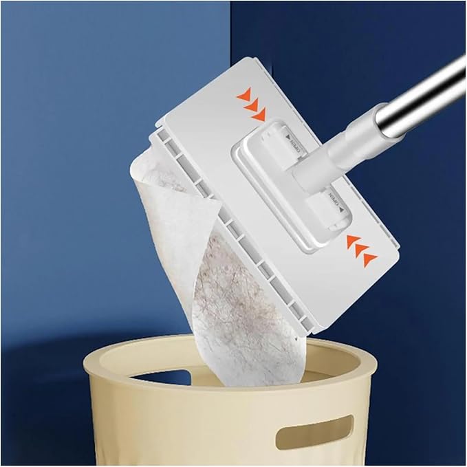 Hands-Free Cleaning Mop for Window Floor Dust Remover Automatic Face Towel with 4 Reusable Cloths Household Cleaner Supplies