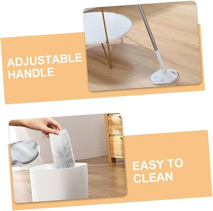 Household Dust Mop Set with Dry Refillable Triangular Electrostatic Mop Head Rotating Handle for Floor and Window Cleaning for Home Use