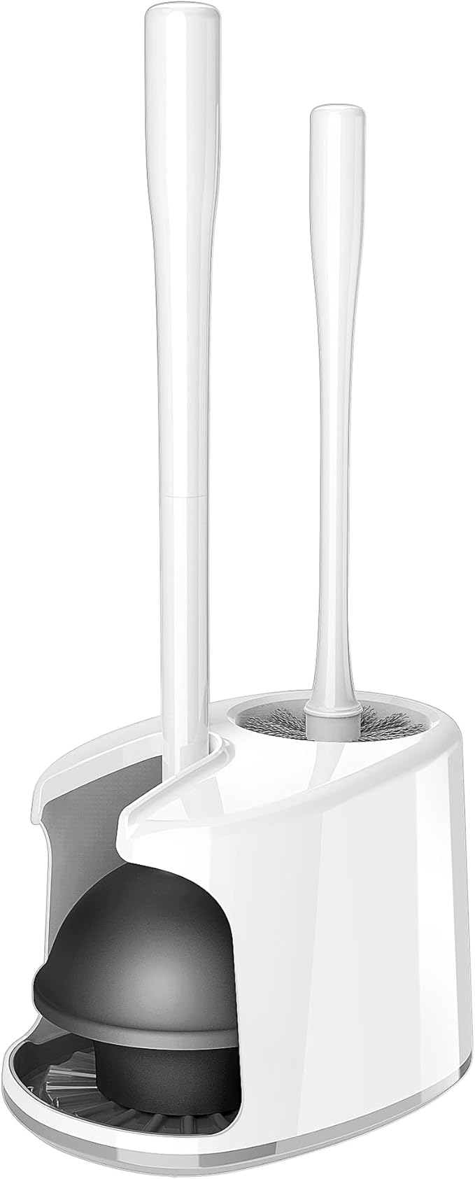 MR.SIGA Toilet Plunger and Bowl Brush with Holder Heavy Duty Toilet Brush and Plunger Set for Bathroom Cleaning White 1 Set