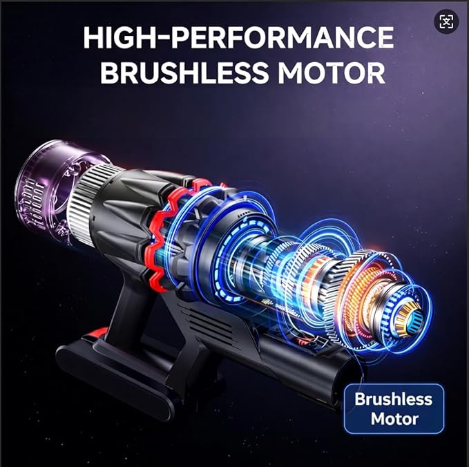Cordless Vacuum Cleaner Self-Standing Stick Vacuum with Smart LED Display Powerful Suction Rechargeable Vacuum for Pet Hair &amp Hardwood Floors Lightweight Battery Powered Vacuum for Home &amp D