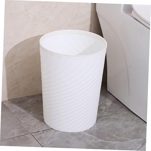 Office Trash Can with Press Ring Small Plastic Waste Basket for Bathroom Bedroom Kitchen and Household Use and Versatile Garbage Can for Small Spaces