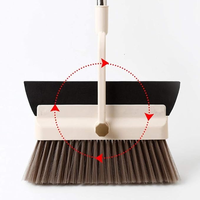 Dust Pan and Broom Cleans Combo Home Kitchen Room Office Lobby Floor Use Upright Stand up Dustpan Set
