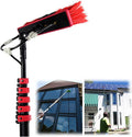 Solar Panel Cleaning Pole Water Fed Telescopic Brush Kit Window Glass Cleaning Brush Photovoltaic Panel Cleaner Tool with Sprayer7.2M/24FT