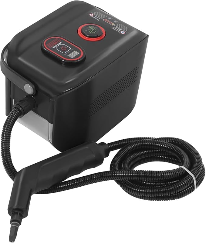 1500W Handheld Steam Cleaner Portable High Temp Steam Cleaning Machine 3 Gears Steam Setting 13s Heat-Up/4.5BAR High Pressure Steam Cleaner for Walls Car Detailing Tile (Black)