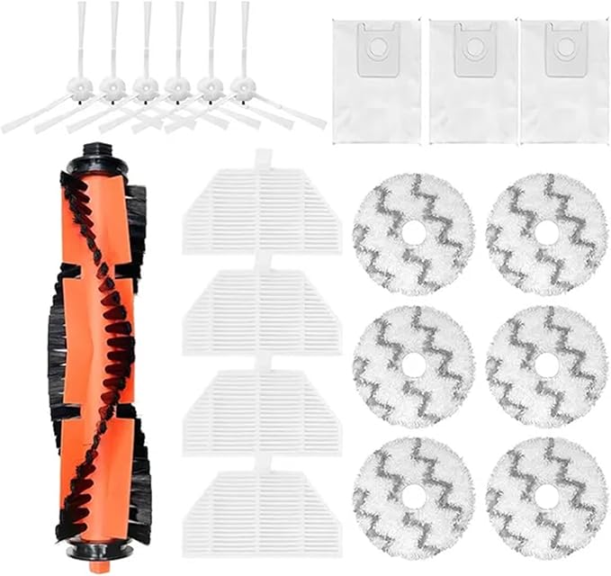 BeNtli Smart Vacuum Cleaner Spare PartsMain BrushHepa FilterDust BagSide BrushMop ClothCompatible for Roidmi Eva (Color : As Shown-24)
