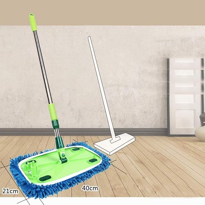 Flat Mop Self Cleaning and Squeeze Drying 360 Rotating Flexible Access to Tight Places