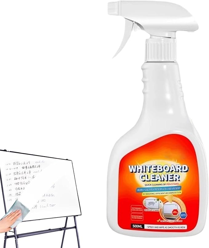 Whiteboard Cleaner Spray with Fast-Drying Action 500ml Dry Erase Board Cleaning Spray Office Board Cleaner Removes Stubborn Marks from Chalkboard for Classroom Home and Office