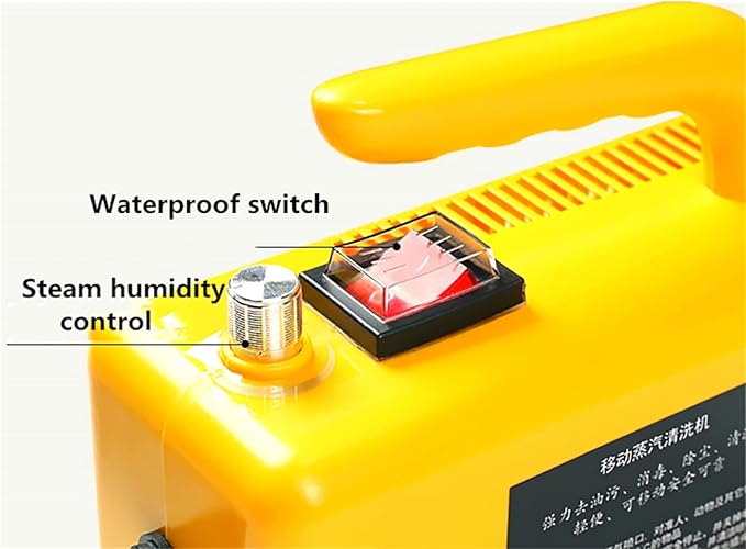 2600W High Pressure Handheld Steam Cleaner Cleaning Car Steamer for Auto Detailing Portable Electric Steam Machine Home Use Kitchen FloorsYellow