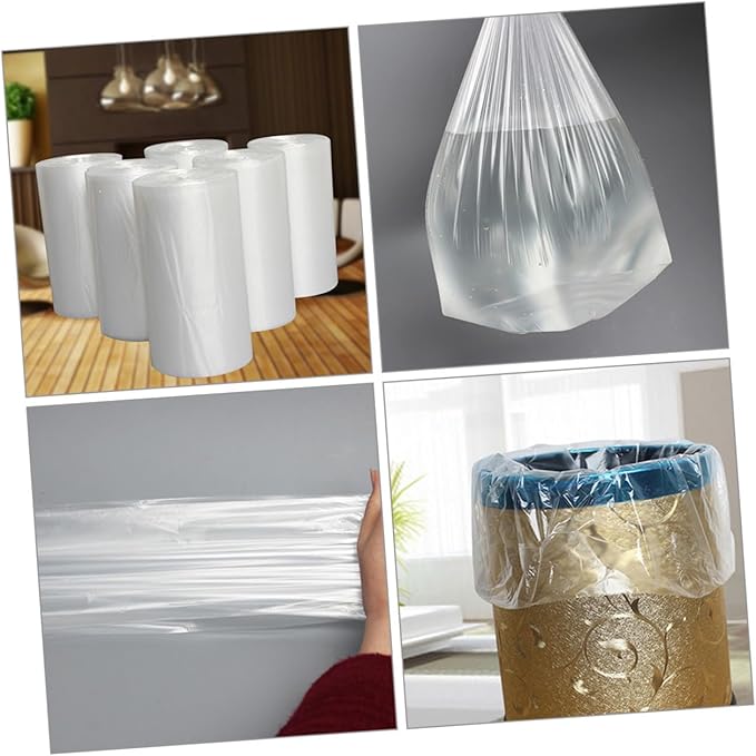 Thicken Plastic Trash Bags 6 Rolls 45x50cm 30 Bags Each Disposable for Home Wastebasket Liners