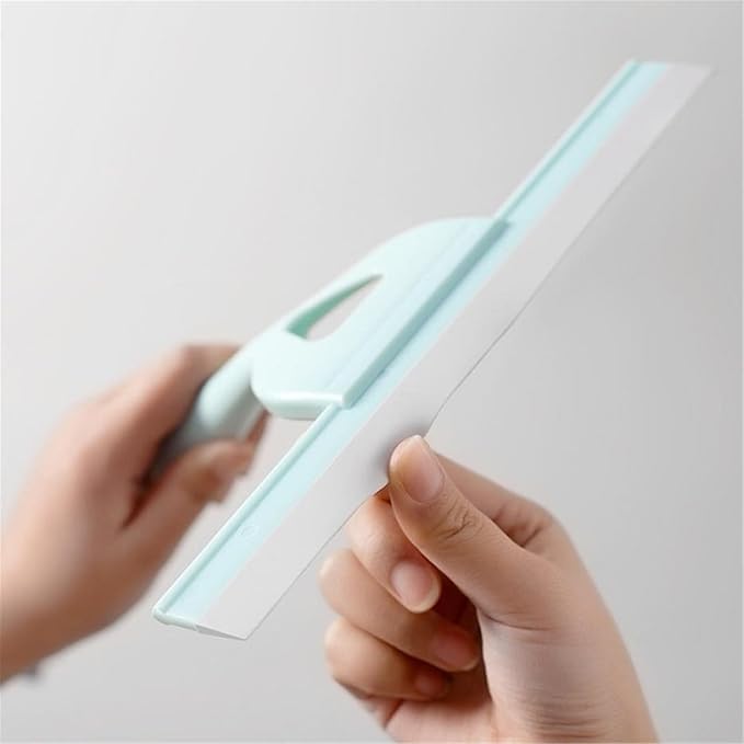 Shower Window Glass Wiper Silicone Cleaner Brush Bathroom Mirror Wiper Cleaning Accessories ﻿(Green)