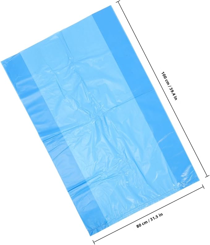 50pcs Thickened Plastic Trash Bags Tear-resistant Garbage Liners for Kitchen Bathroom Large Capacity PE Material Blue for Home Office School
