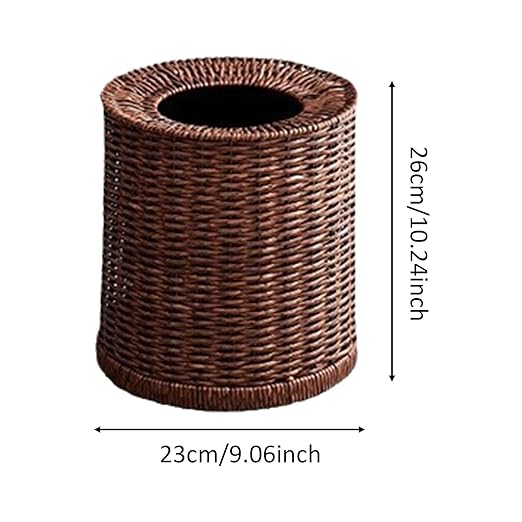 Trash Can Garbage Can Waste Basket Trash Bin Woven Wastebasket for Office Home Bedroom S