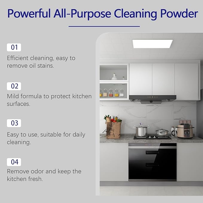 Multi-Functional Kitchen Cleaning Powder Removes Grease &amp Stains For Stoves Cookware Effective Odor Elimination(3PCS)