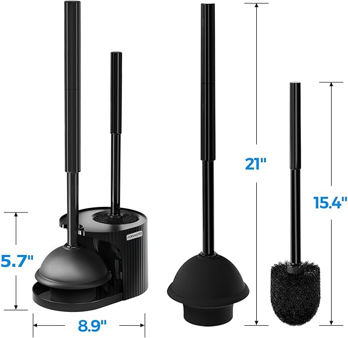 4Pack 2 in 1 Toilet Brush and Plunger Set Extended Handle PlungerToilet Bowl Brush Plunger SetBathroom Cleaning ToolsToilet Brush Plunger ComboCleaning Supplies Cleaning Brush