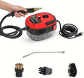 ShowyLive High Pressure Steam Cleaner 2300W Multipurpose Power Steamer Handheld Cleaning Machine for Home and Auto with Touchscreen Interface (Red 110V)