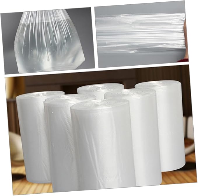 Thickened Small Trash Bags for Bathroom and Kitchen 6 Rolls 45x50cm Flat-top Disposable Garbage Can Liners Multipurpose Household Waste Bags