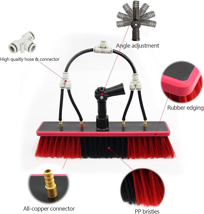 Photovoltaic and Solar Panels Cleaner Kit Window Cleaning Pole Window Cleaning Brush Equipment Water/Hose Fed Pole7.2M/24FT