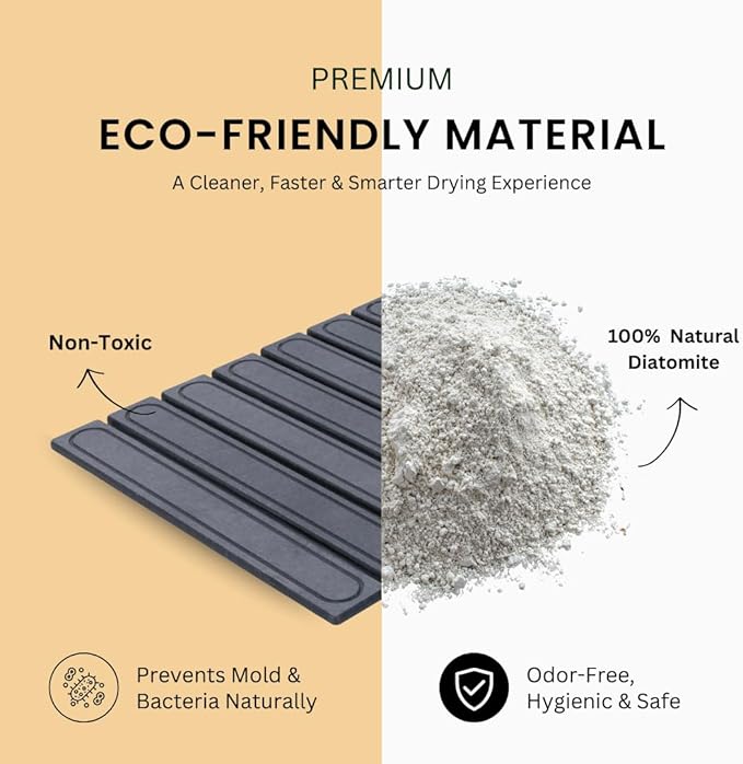 2-In-1 Stone Dish Drying Mat Set For Kitchen Counter/Large Bath Mat.Diatomite Mat Set Includes:1-Large Drying Mat (23.6Lx15.3W)&amp1-Faucet Mat (23.6Lx4W) PLEASE MAKE SURE TO MEASURE BEFORE PURCH
