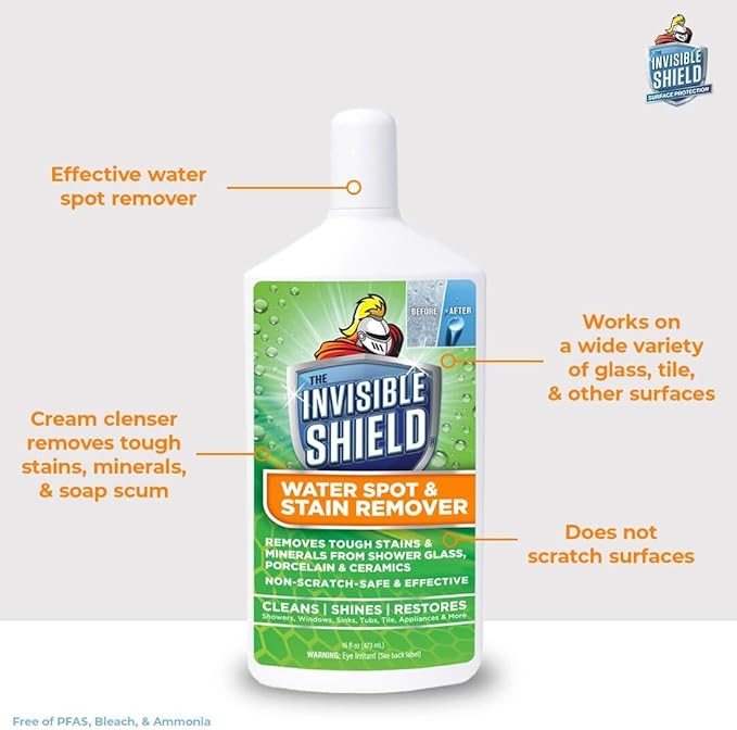Invisible Shield Protective Glass + Surface Coating (2) &amp Water Spot and Stain Remover (1) - Restorer 3 Pack - 10 oz