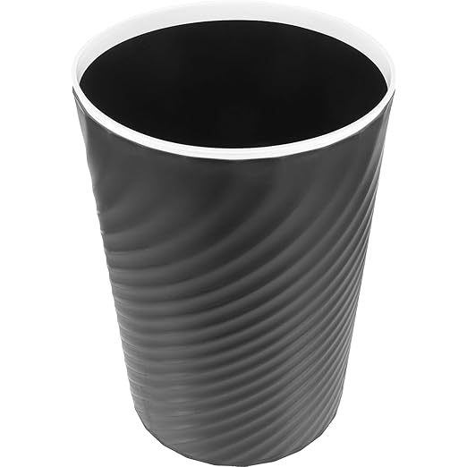 Plastic Trash Can with Pressing Ring Large Lidless Wastebasket for Bathroom Office Kitchen Home Use Stable Compact Trash Bucket for Household and Commercial Recycling Needs