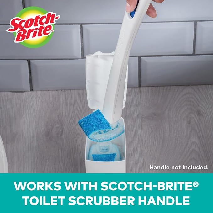 Scotch-Brite Disposable Toilet Scrubber Refills Removes Rust &amp Hard Water Stains 10 Disposable Refills Blue - (4-Pack)