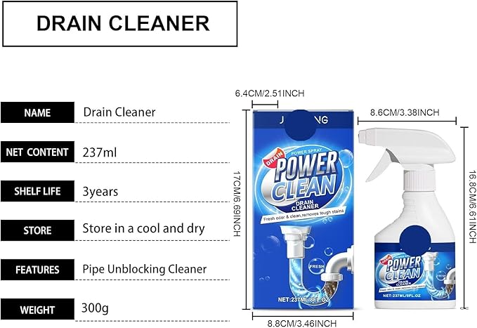 Drain Pipe Cleaner for Kitchen and Toilet Sinks - Unclog Drains &amp Remove Blockages with Ease Household Cleaning Essential(2PCS)