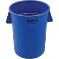 Global Industrial Commercial Round Trash Can 55 Gallon Capacity Plastic Garbage Can Indoor and Outdoor Utility Trash Can Blue 26-1/4W x 33-1/8H No Lid