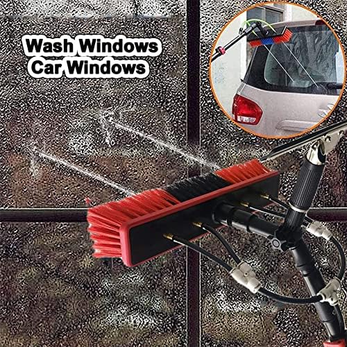 Glass Cleaning Brush Home Water Fed Telescopic Pole Kit Solar Panel Brush Rotating for Photovoltaic PanelWater Fed Pole Kit Telescopic Window Cleaning Pole Water Fed Brush Kit with Squeege