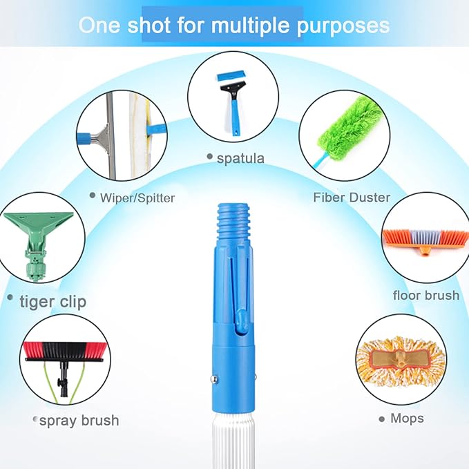 16-39Ft Window Cleaning Pole Water Fed Extendable Solar Panel Cleaning Brush Outdoor Washing Equipment Tool Solution Cleaning Photovoltaic and Solar Panels 30Cm Brush Head/6M/19.6F