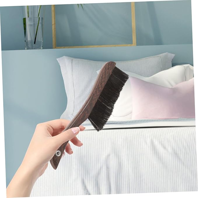 PRETYZOOM 2pcs Wooden Furniture Cleaning Brush with Soft Horsehair Bristles Portable Mini Broom for Instruments Keyboards and Dusting Surfaces