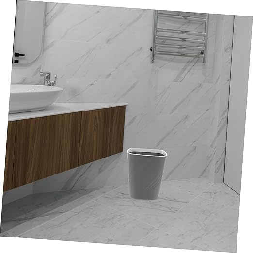 TEHAUX Large Capacity Trash Can Press Type Lid 13 Gallon Plastic Garbage Container for Kitchen Bathroom Office Slim Wastebasket Sink and Desktop Use