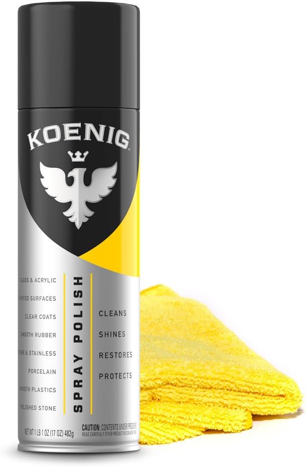 Koenig Spray Polish | Multipurpose Cleaner and Polish | Green-Based Polish Spray | Household Spray Polish and Cleaner | Multipurpose Polish for Home &amp Auto