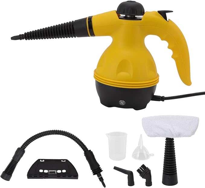 Handheld Steam Cleaner 1000W Multi-Purpose &amp Powerful Home Use Steamer for Cleaning Car Bathroom Shower Upholstery Grout Window