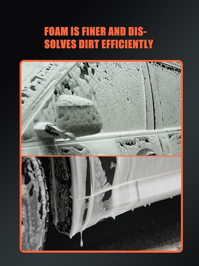 SPTA Pressure Foam Sprayer 2.25L/76 oz Electric Pressurized Soap Sprayer Car Foam Sprayer Cordless Pump Sprayer Car Wash Pressure Washer Foamer with 500ML Shampoo for Detailing