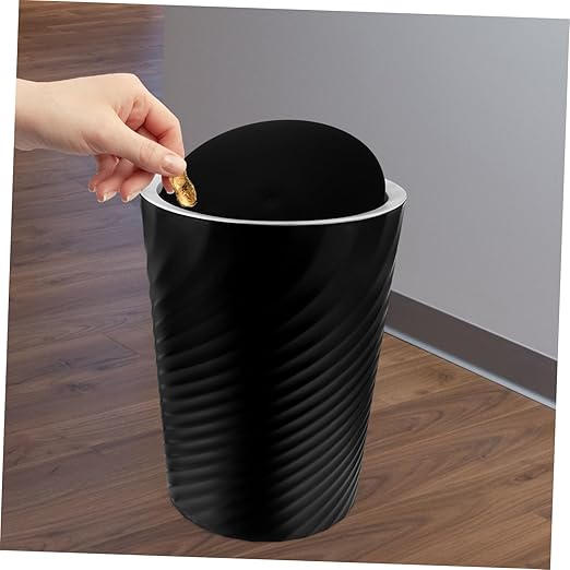 Healifty Capacity Trash Can with Lid Wastebasket for Home Office Outdoor Use Versatile Garbage Container for Bathroom Bedroom Kitchen