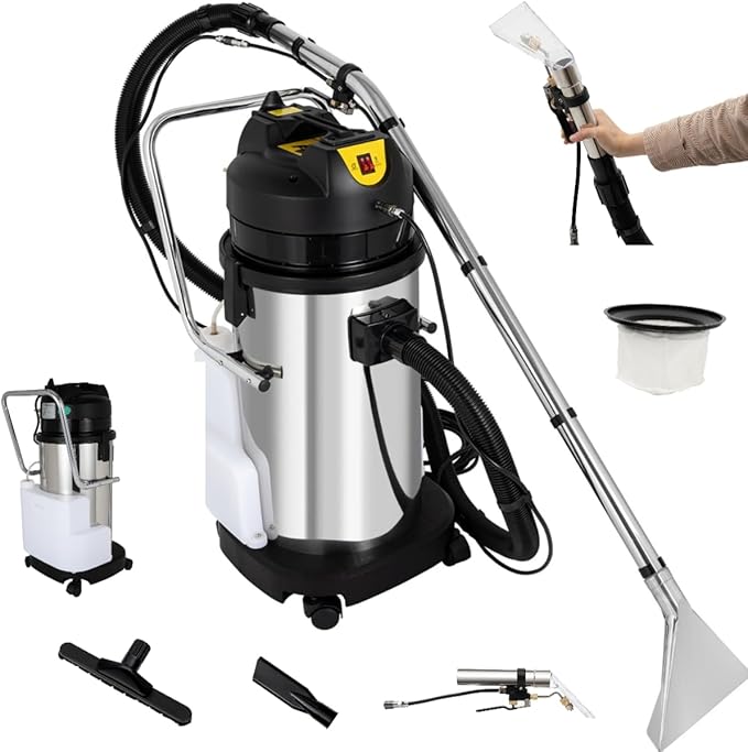 40l/11gal Commercial Carpet Cleaning Machine 3 in 1 Heavy Duty Carpet Cleaner Machine Upholstery Commercial Carpet Cleaner for Wet Dry Carpet Extractor for Carpet Sofa Curtain (40L)