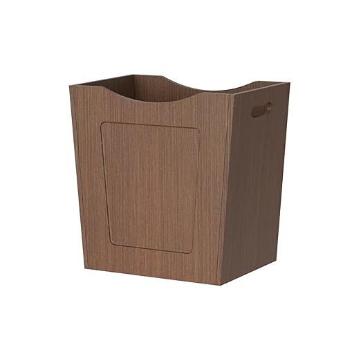Bamboo Trash Can 4.5 Gallon Curved Design Multi-Use Bin for Bedroom Office Bathroom Kitchen Wastebasket for Paper &amp Towel Storage Natural Brown MCW30MA