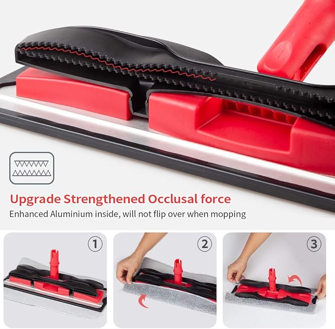 Microfiber Mops for Hardwood Floor Cleaning: MEXERRIS Flat Floor Mop with 4 Washable Pads 59 Adjustable Handle - Dust Dry Mops for Kitchen Bathroom Tile Laminate Wood Vinyl - Home Commercial Mop
