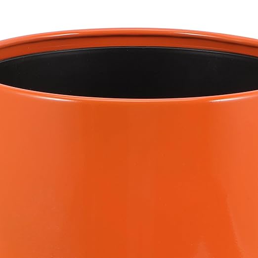 Plastic Wastebasket Trash Can Fire-Resistant Orange Household Bathroom Garbage Bin with Lid for Home Kitchen Office Use